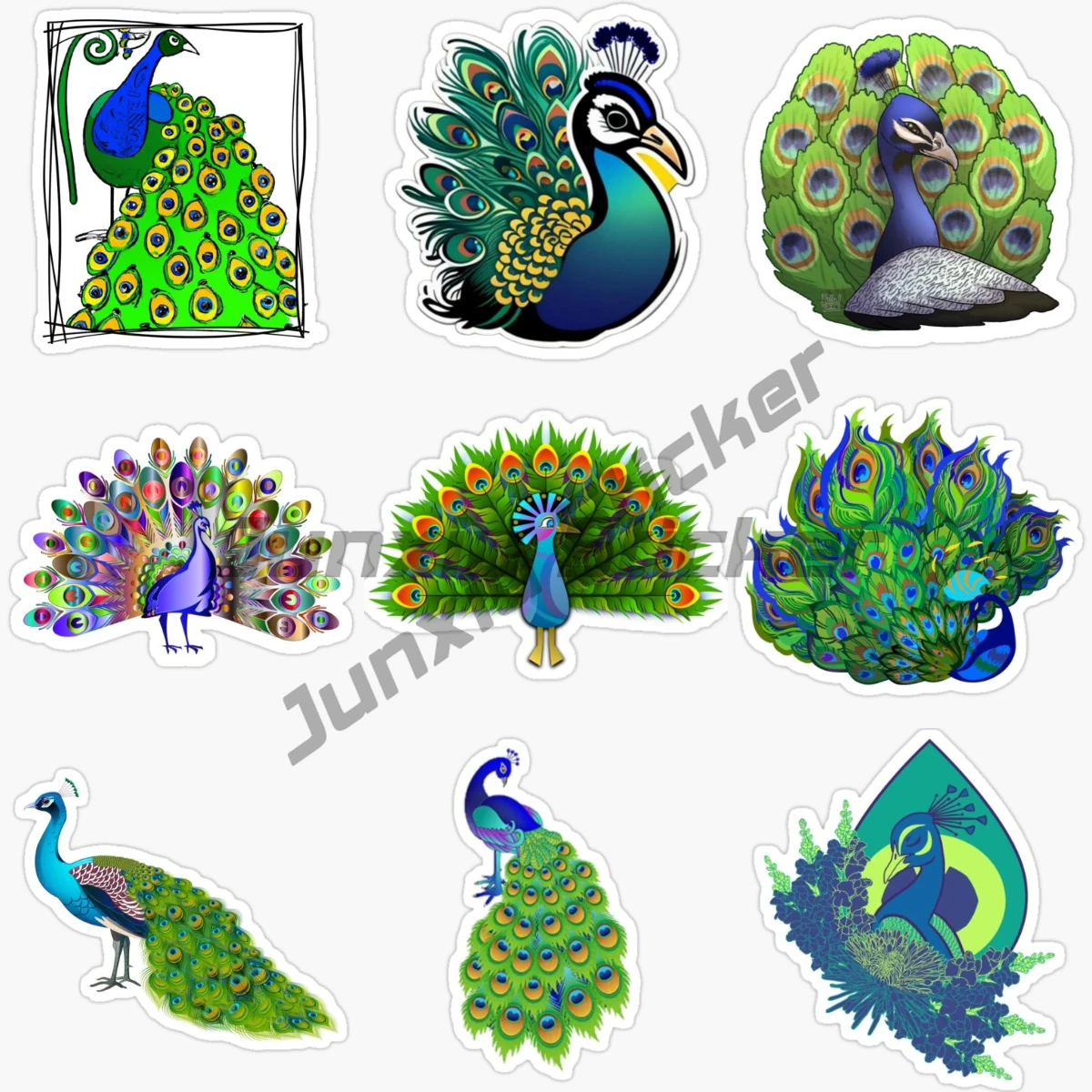 Peacock Car Sticker for Automobile Bumpers Personal Items Vinyl Self-adhesive Decals