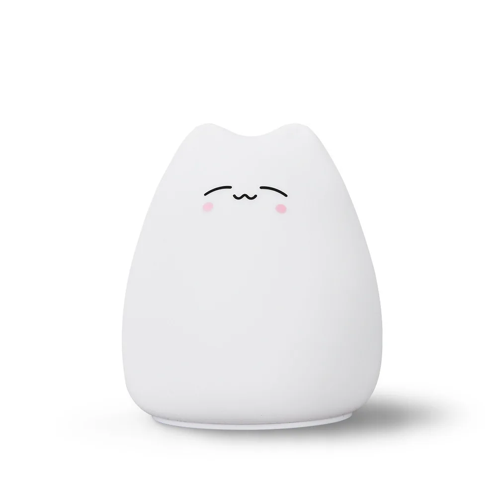 LED Colorful Colorful Bedroom Atmosphere Night Light Creative Cute Cute Cat Silicone Lamp Children LED Eye Protection Desk Lamp