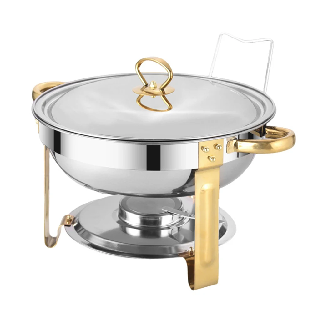1 Set Chafing Dish Set 34x34x12cm Stainless Steel Chafing Dish Set 2 Pack 5 QT Buffet Warmers With Glass Lids Kitchen Cookware