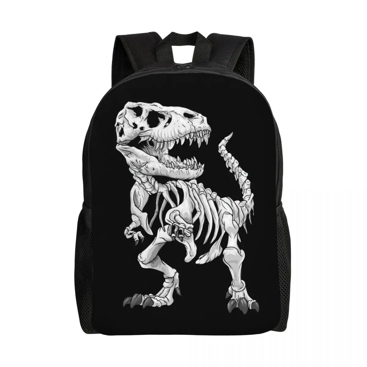 Custom T-Rex Skeleton Dino Bones Backpack Water Resistant School College Paleontologist Dinosaur Bag Printing Bookbag