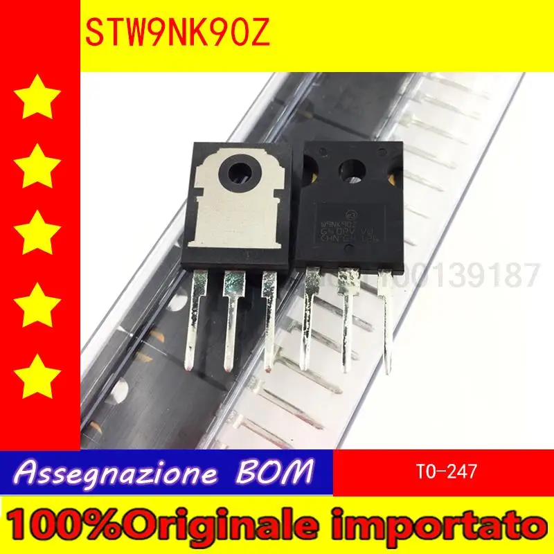  100%Originale importato 10pcs/lot   STW9NK90Z  STW9NK90  W9NK90Z  TO-247  N-Channel MOS 9A 900V