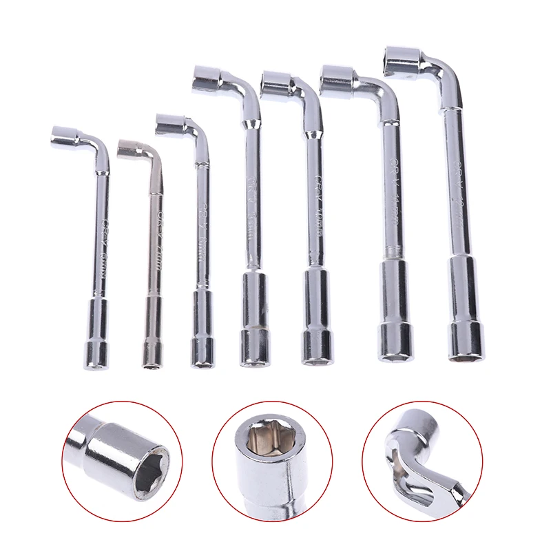 Hardware Tools Mirror Perforated L-shaped Elbow Socket Wrench 7-shaped Milling Mouth Manual Pipe Wrench