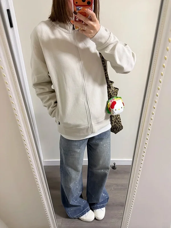 

Heavy Du Rhinestone Women's Jeans Straight Leg Wide Leg Slimming Spring Design Casual High Waist Vintage Look Wear Resistant