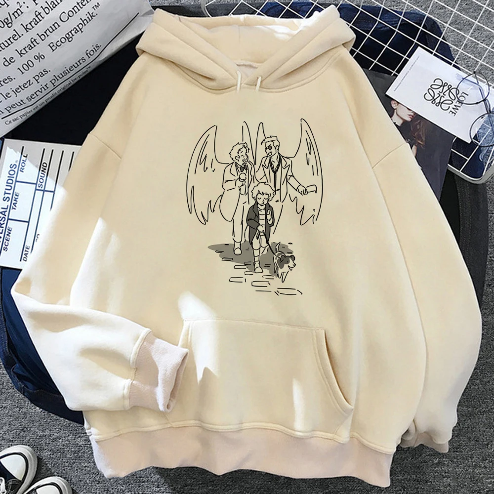 Good Omens hoodies women long sleeve top Korean style anime anime sweatshirts female harajuku Pullover