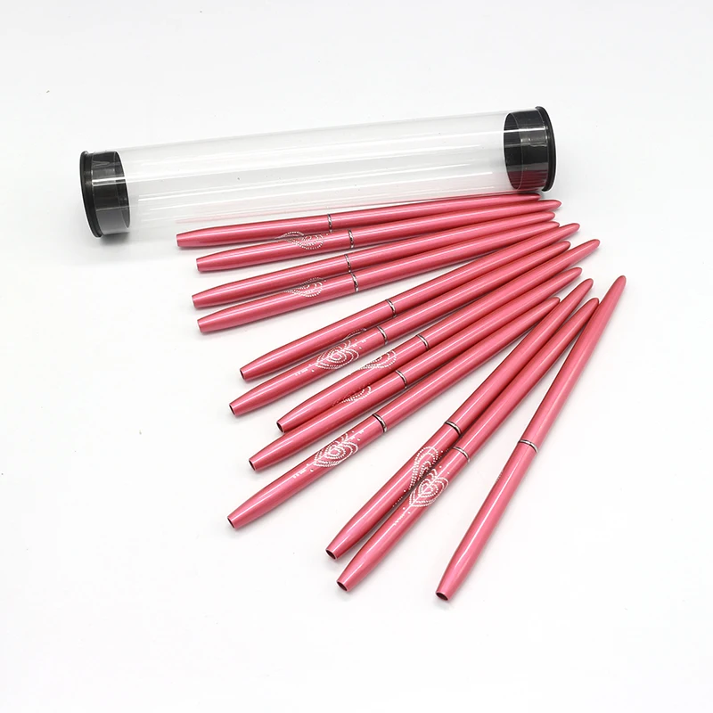 Penna per pittura per unghie 12 set di nylon acrilico per spazzolare artistico con manico in metallo