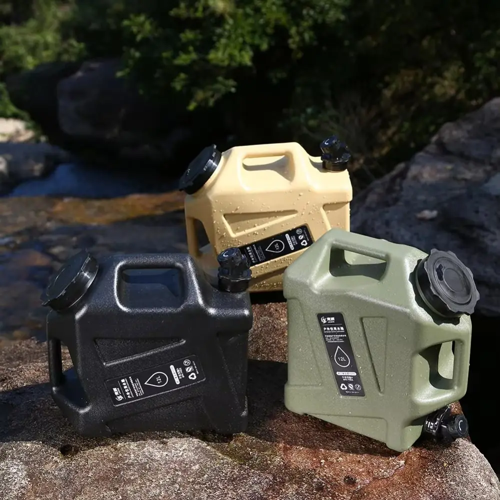 

12L Outdoor Drinking Bucket Portable Large-Capacity Water Storage Container Leak-proof PE Camping Water Tank Water Equipment