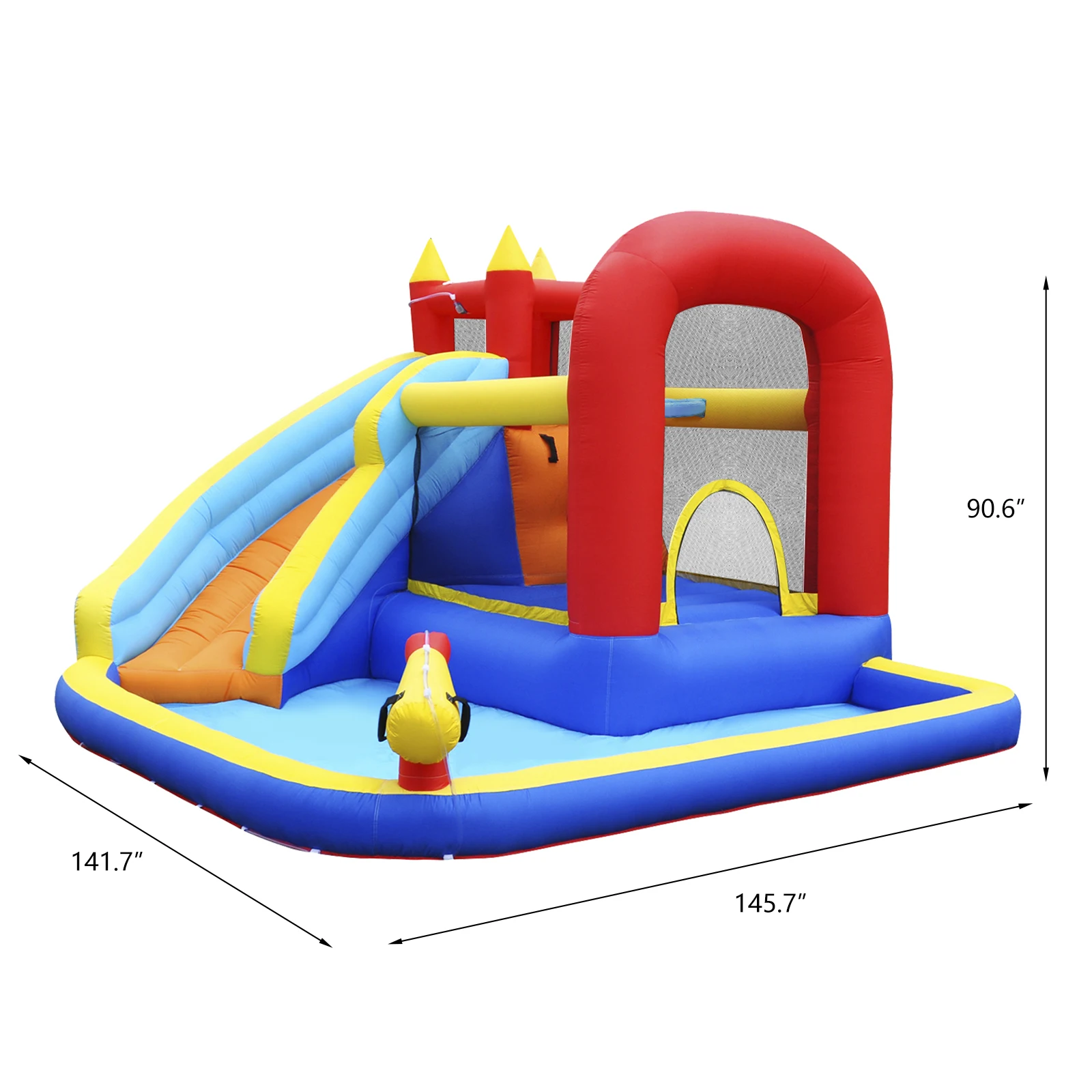 Trampolín tobogán de agua para el hogar, castillo inflable para niños, escalera de escalada para interiores y exteriores, parque de atracciones, Castillo travieso