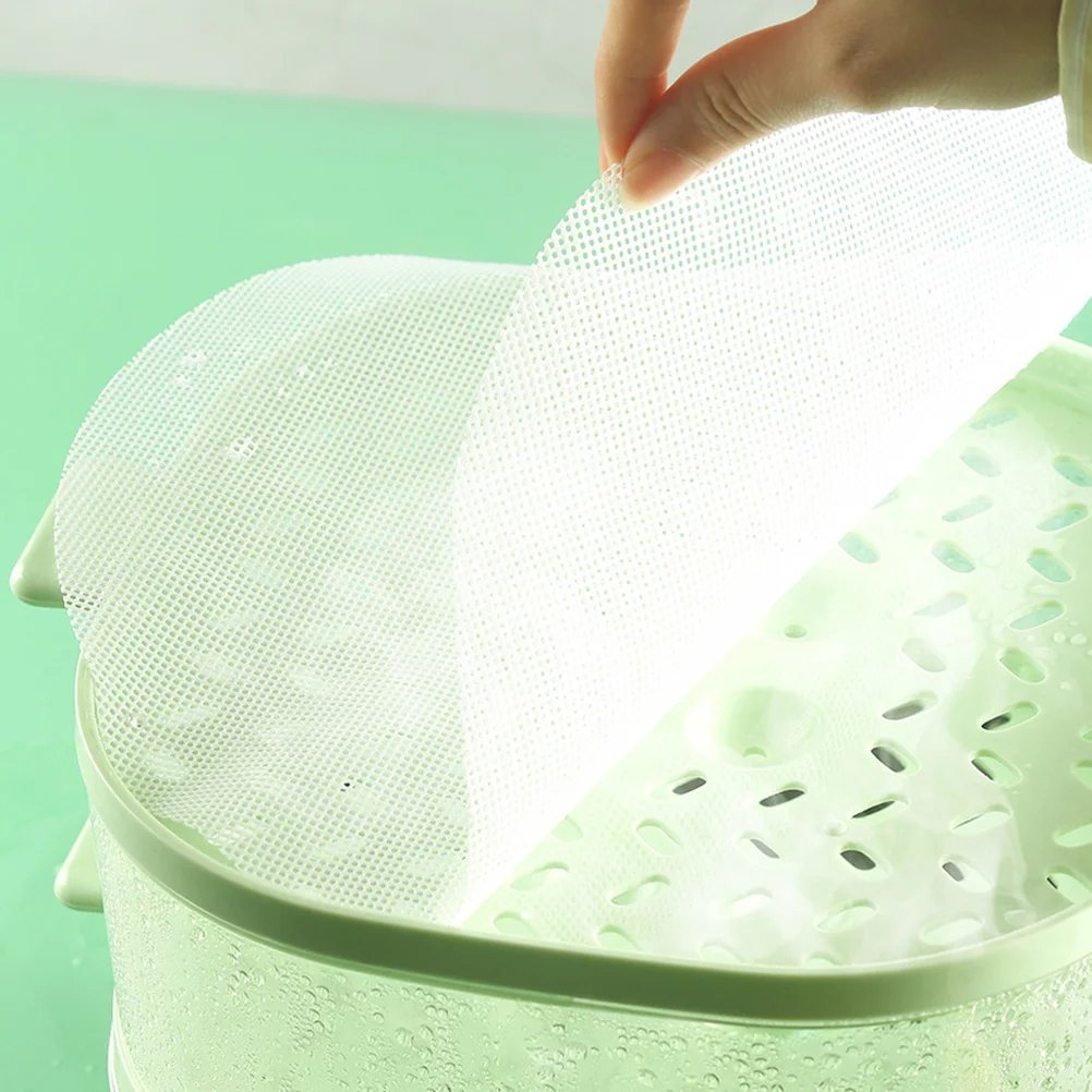 

10pcs Silicone Steamer Mats Round Steamed Bun Pad Reusable Nonstick Baking Cushion For Kitchen Steam Cooking Healthy Easy Clean