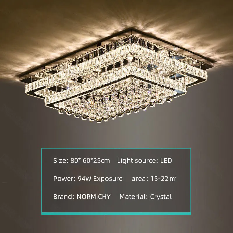 Moderne luxe kristallen LED-kroonluchter voor woonkamer slaapkamer eetkamer keuken plafondlamp zilver chroom afstandsbediening licht - afbeelding 1