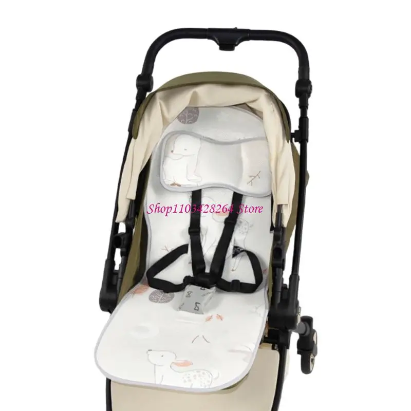 Ventilated Pushchair Chair Pad For Newborns Against Sweat 3D Polyester Fabric Modifiable Fit Set Refrigerating Mat With Neck