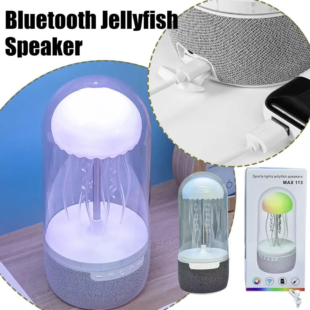 Bluetooth Jellyfish Speaker Portable Rainbow Light Speaker Creative Speaker Jellyfish Ornament Octopus Mini Intelligent E8X6