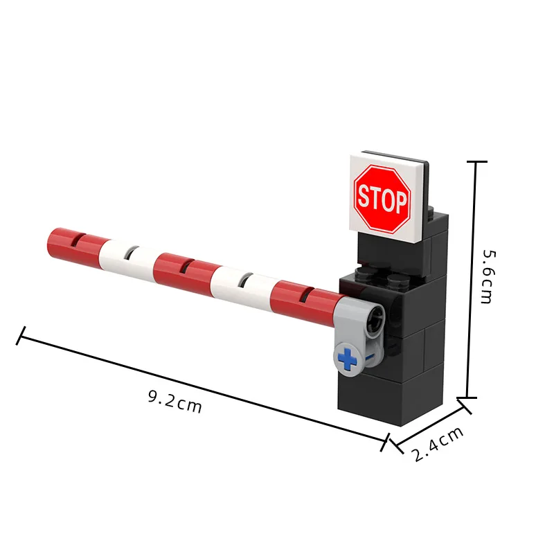 Children's Educational MOC Building Blocks: City Rail Guardrail Train Rail Passage Stop Parking Barrier Gate and Toy Model
