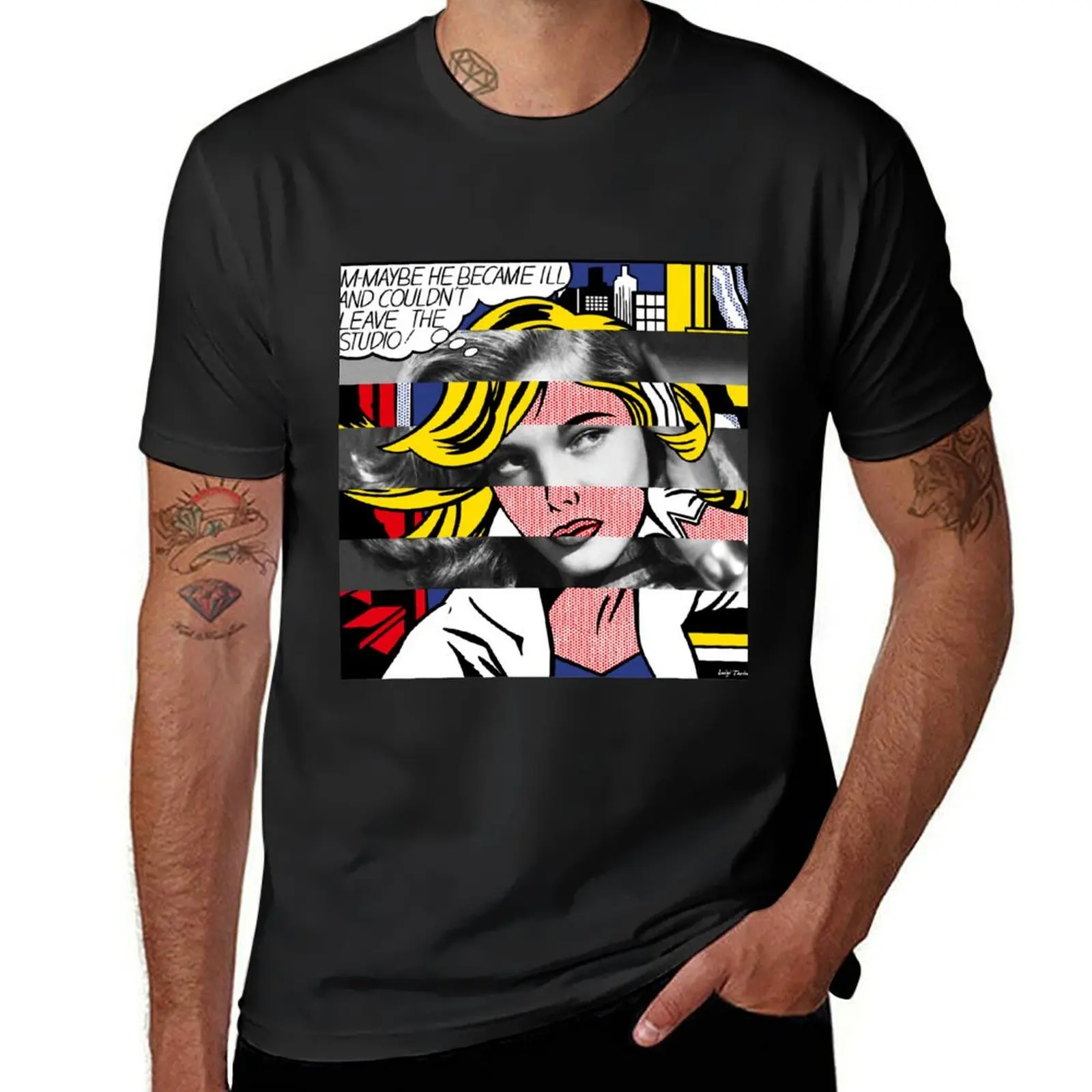 M-Maybe by Roy Lichtenstein and Lauren Bacall T-Shirt quick drying anime oversized t shirts for men