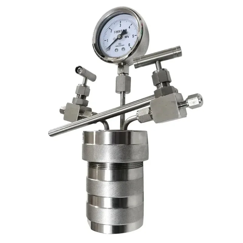 

50ml Hydrothermal Synthesis Autoclave Reactor Vessel – With Inlet/Outlet Gauge, 6MPa Pressure Rating