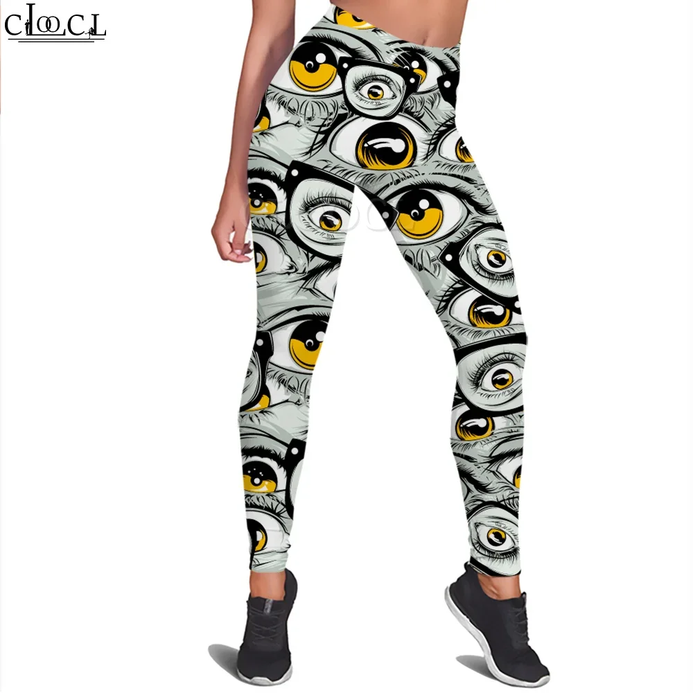 CLOOCL  Casual Women Legging Eye Painting Graphics 3D Printed High Waist Stretch Trousers for Outdoor Jogging Gym Training