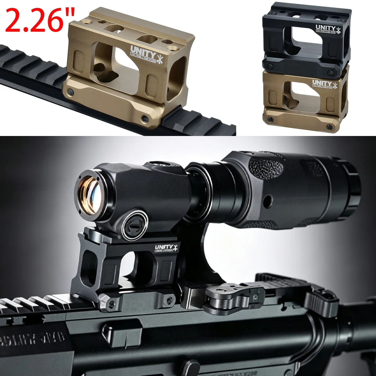 Neue UNITY Fast Riser Halterung 1,54" 1,93" 2,26" Höhe Zielfernrohr QD-Halterung für Red Dot Sight Reflexvisier Universelle Halterung passend für 20mm – Detail 2