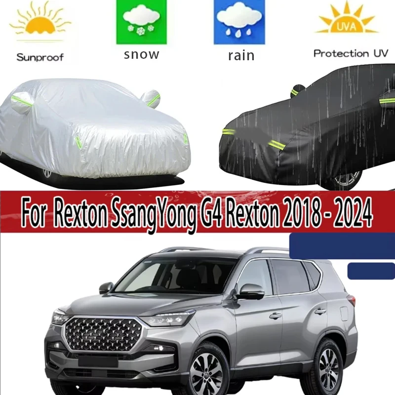 

For Rexton SsangYong G4 Rexton 2018-2024 Full Car Covers Outdoor Sun Anti UV Rain Snow Dust Protection Oxford Cloth Accessories