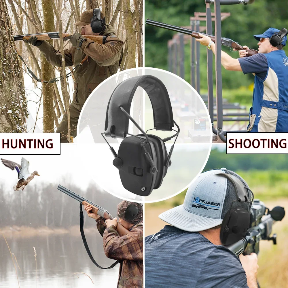 ZOHAN Electronic Shooting Earmuffs Sound Amplification Anti-noise Foldable Hearing Protection Tactical Hunting Shooting Earmuffs