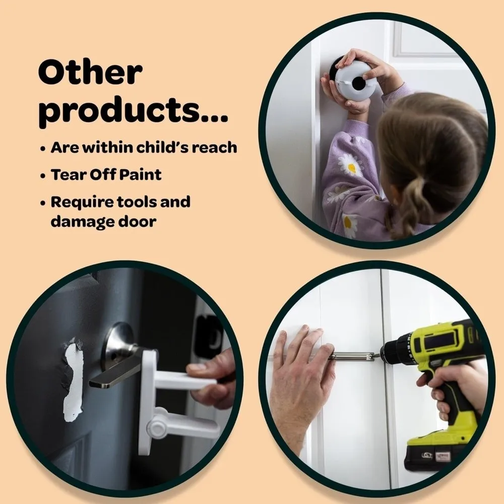Snap-on Child Proof Door Lock Adhesive-Free Multi-functional Children Safety Lock Tool-Free Installation Easy Installation
