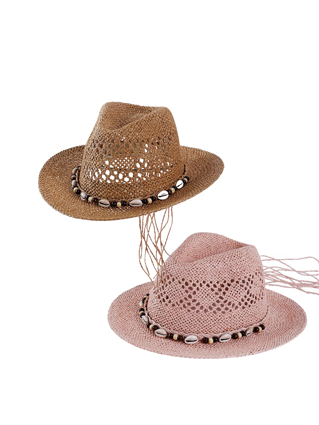 النمط الغربي كاوبوي القش قبعة الرجال النساء عادية اليدوية الجوف خارج قبعة رعاة البقر بلون في الهواء الطلق واسعة حافة قبعة للشاطئ