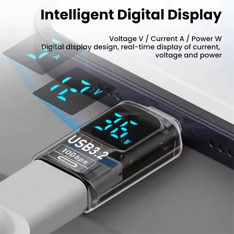 10Gbps USB3.2 Digital Display Adapter USB A To Type C 60W Fast Charge Data Transfer Converter Male To Female For Computer Laptop