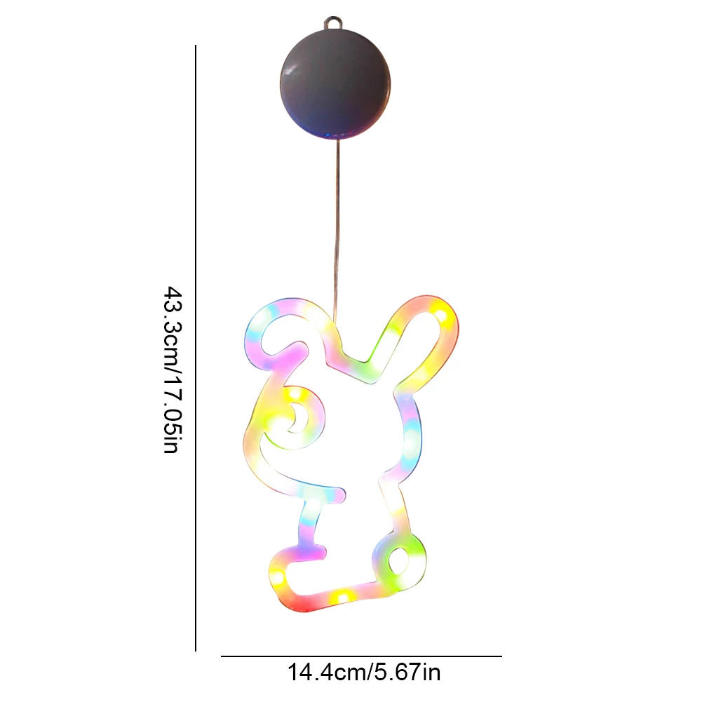 Luz de ventana de conejito/huevos de Pascua, cadena de luces Led con pilas, cadena de luces para interiores, luz interior para decoración de fiesta interior del hogar