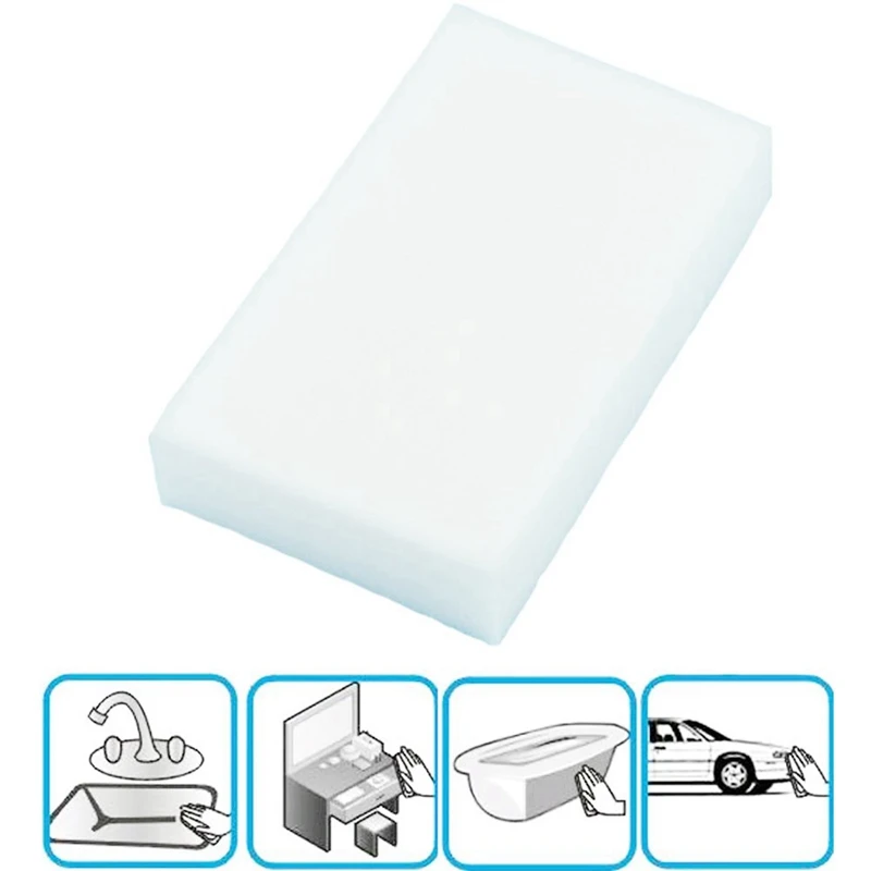 60Pcs Magic Multi Sponge Clean Foam Cleaner Cleansing Eraser Car Wash Kitchen 10Cm×6Cm×2Cm(White)