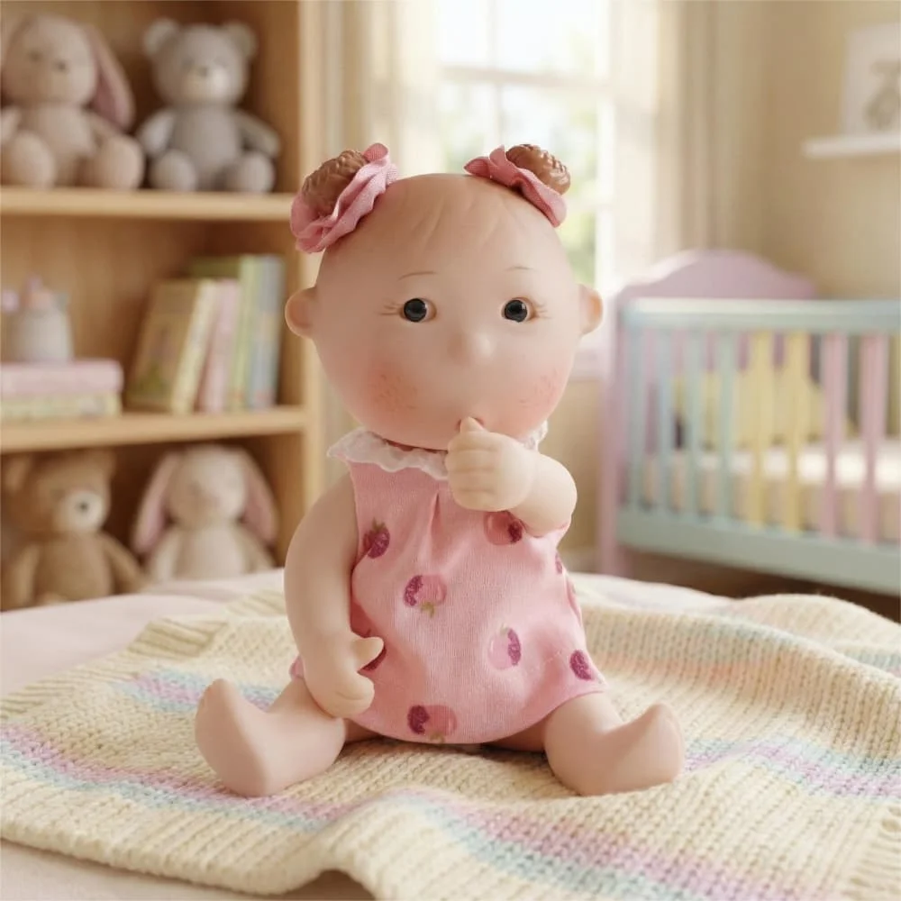 

Cloveray Soft Vinyl 17cm Reborn Baby Doll 7 Inch Washable Companion Soothing Doll Handmade Birthday Toys For Children And Girls