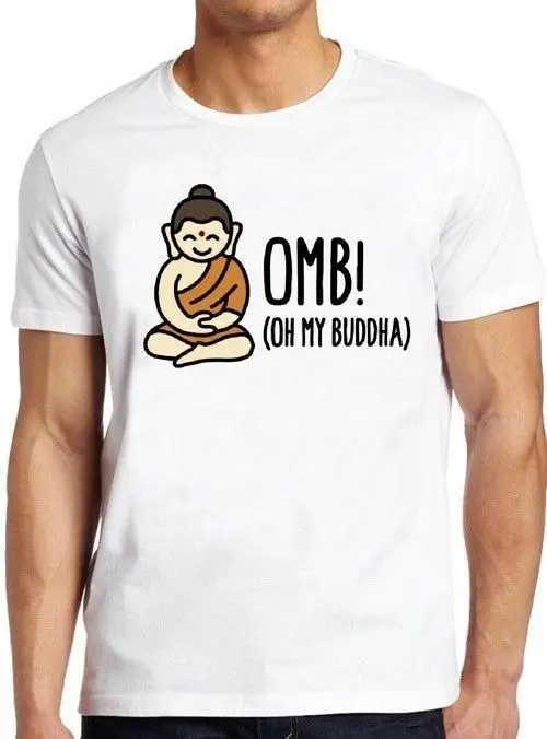 Oh My Buddha Funny Yoga Namaste Saying Vintage Tee T Shirt M50