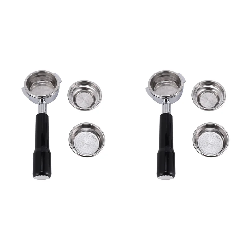 A94E-2 Pcs 58MM Bottomless Stainless Steel Professional Espresso Coffee Machine With Single And Dual Cups Filter Basket