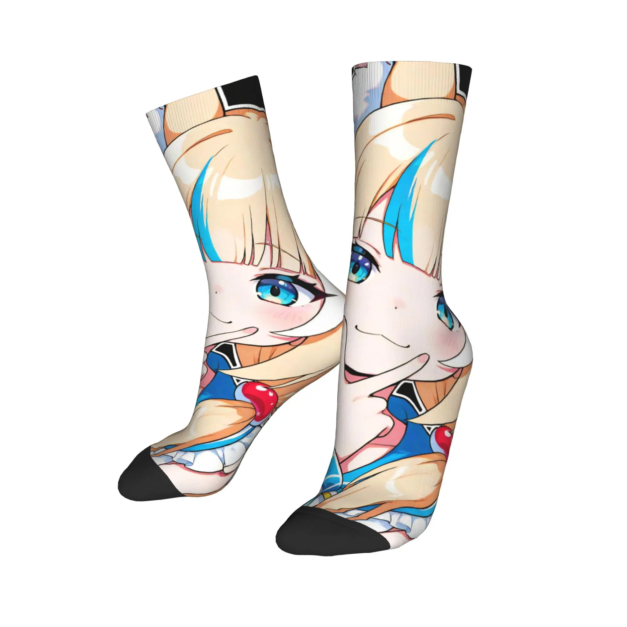 

Sameko Saba X Gawr Gura Носки с принтом Одежда для повседневной носки Гибкие носки