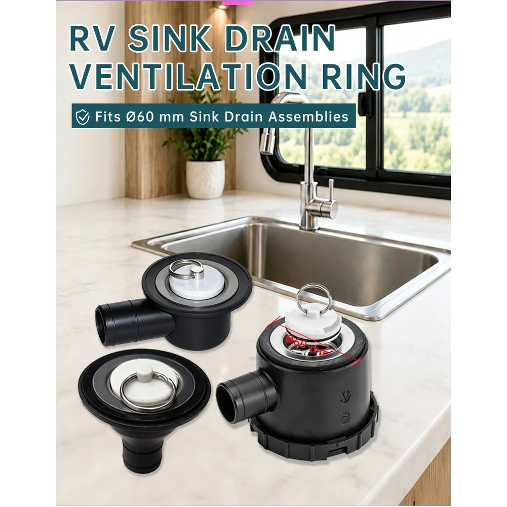 Ø60 RV Sink Drain Vent Ring Reduces Slow Drainage Backflow RV Part & Accessories Easy Installation