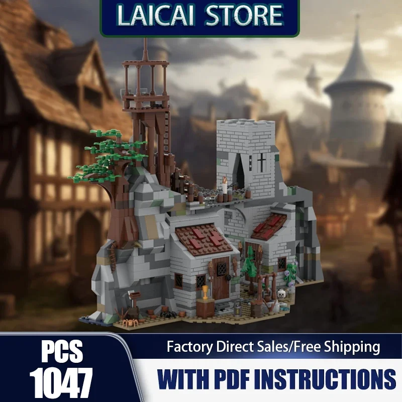 Medieval Castle Model Moc Building Bricks Modular Mountain Fortress Model Technology Blocks Christmas DIY Toy Construction Gifts