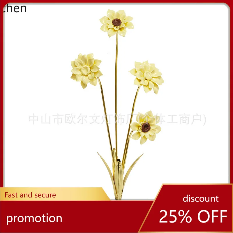 

ZML ceramic sunflower ornament craft for living room, TV cabinet, entrance hall, office desk decoration, gift
