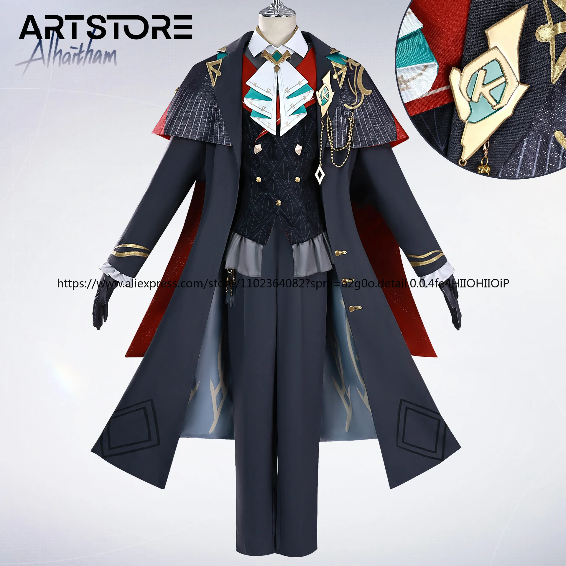 

GenshinImpact Alhaitham Cosplay Costume Outfit Carnival Halloween Party Role Play Uniform Wig Shoes Suits