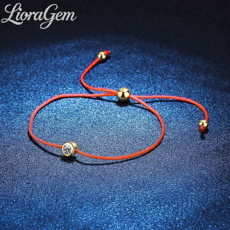 

LioraGem 30-Point Moissanite Adjustable Bracelet in 18K Gold, Lucky Single-Stone Bracelet for Your Zodiac Year Platinum PT950