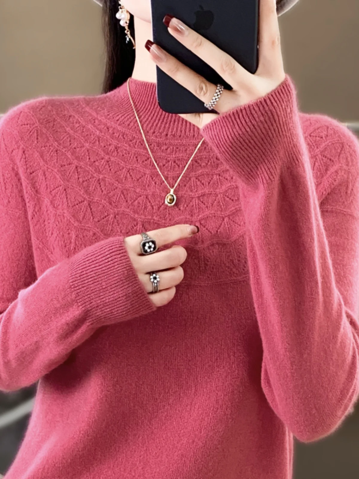 

Loose Long Sve Women's Knitted Sweater f High Collar Winter Faionable Base Layer Korean Sle Casual Comfortable Fit