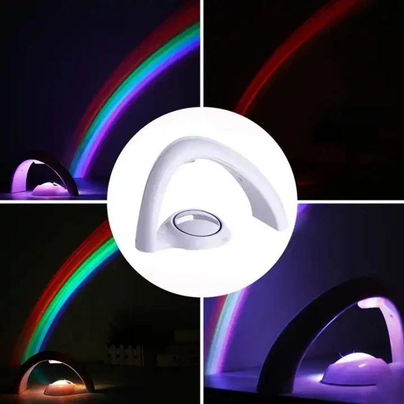 Incrível projetor de arco-íris luz noturna romântica led luz noturna presente de aniversário de casal lâmpada de projeção de arco-íris de segunda geração