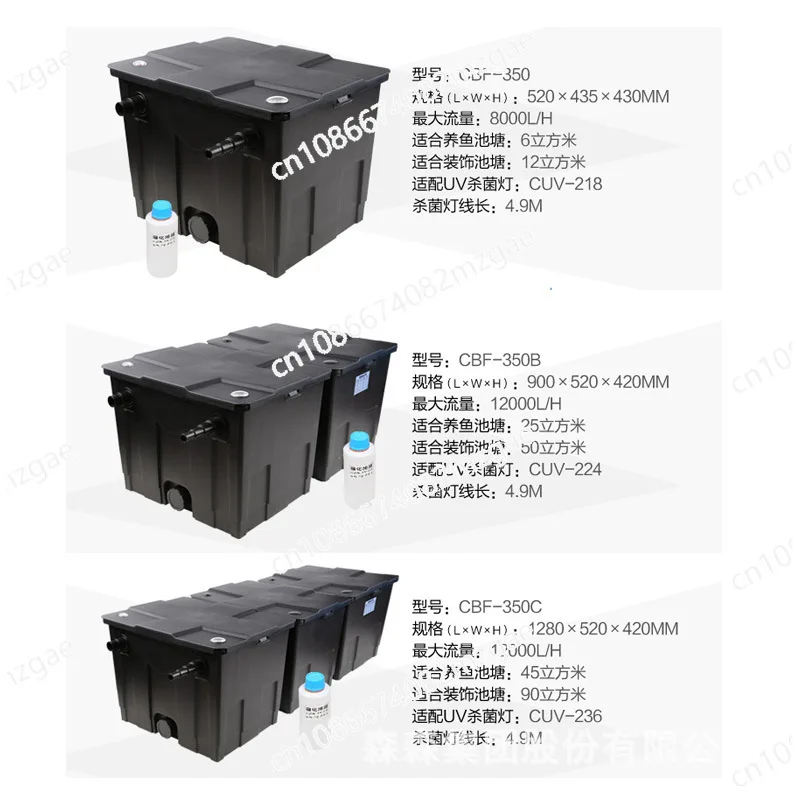 Fish tank filter box, fish tank pond water circulation system Aquarium tank filter