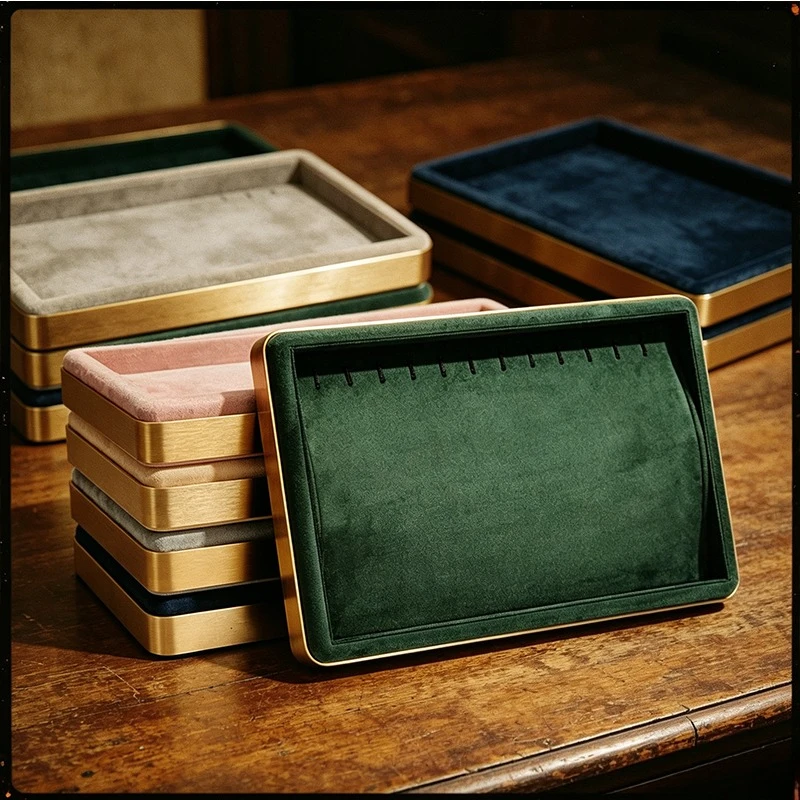 New jewelry display tray, multi-color metal jewelry tray, jewelry display props to see