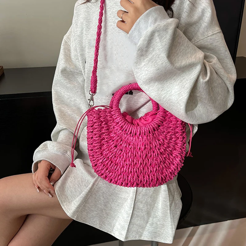 Bohemian Style Straw Handbag High Quality Multi-functional Shopping Bag Suitable For Travel and Vacation