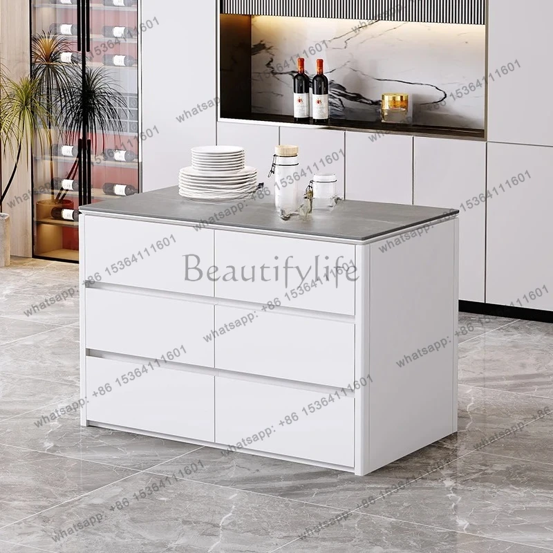 Kitchen Bar Partition Cabinet Light Luxury Solid Wood Sideboard Cooking Home Workbench