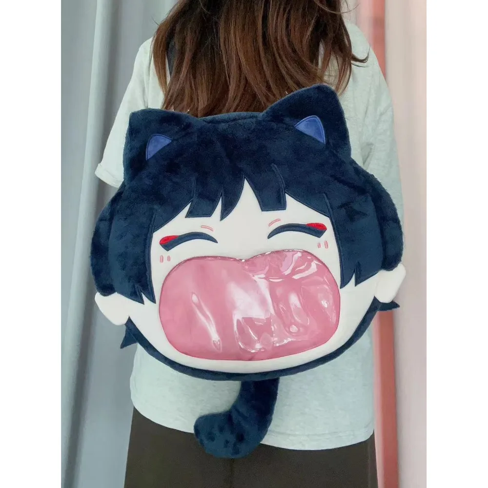 

Game Genshin Impact Cosplay Wanderer Balladeer Big Mouth Transparent Itabag Student Zipper Backpack Messenger Bags Shoulder Bag