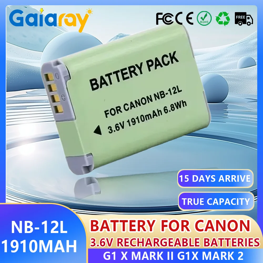 

Литий-ионный аккумулятор для камеры Canon G1 X Mark II G1X Mark 2 1910 мАч NB-12L NB 12L NB12L для камеры N100 N100 VIXIA mini X