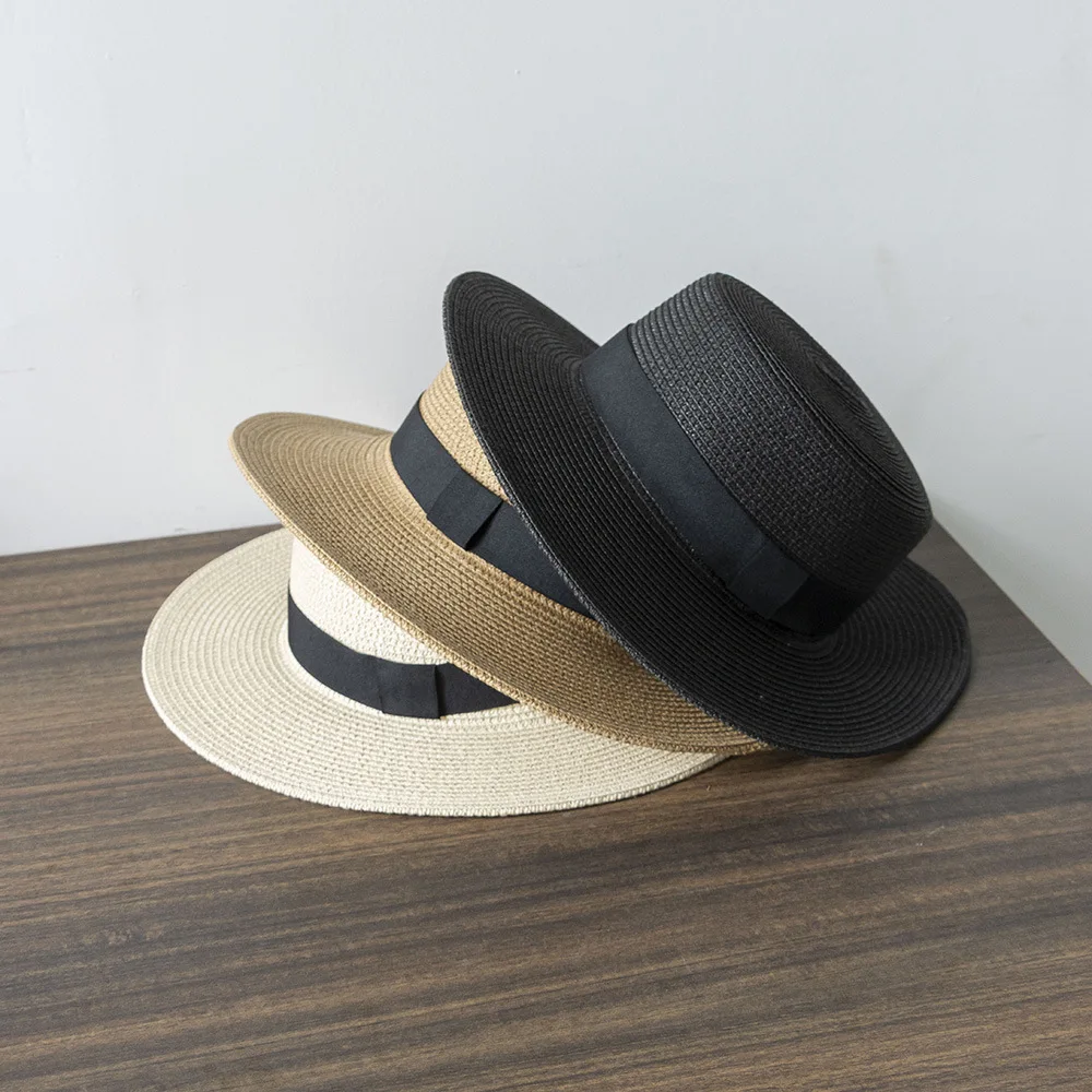 

Spring and summer new ladies fashion casual webbing wide eaves flat papyri hat outdoor travel sun protection hat tide