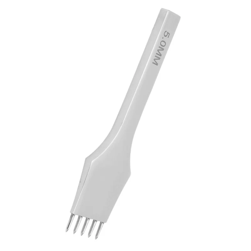 

Кожаный пробойник-зубило для отверстий, стальной пробойник для шитья и шнуровки, инструмент для рукоделия, 5 мм, 5 зубцов