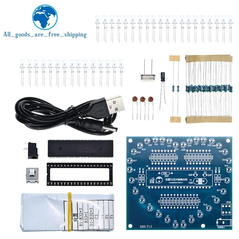 DIY Electronic Kit Heart Shape Colorful Glare LED RGB Module Love Water Light STC89C52 51 Single Chip Microcomputer For Arduino