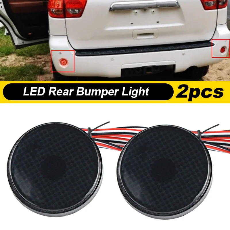 LED Rear Bumper Lights for Toyota Highlander Sequoia ZRR70 Noah Voxy 2008-2010 Rear Reflector Brake Light Car Accessories