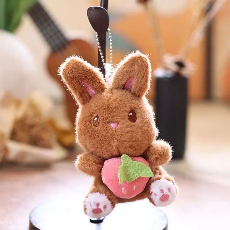 13 cm fruit konijntje pluche sleutelhanger cartoon konijn gevulde pop sleutelhanger student tas hanger rugzak hangende decoratie geschenken
