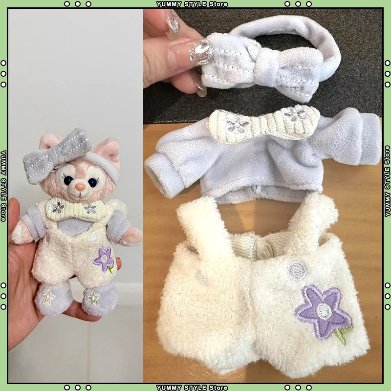 بيجامة قطيفة لطيفة لدمية الثعلب القطيفة من LinaBell مع مجموعة من 3 قطع من ملابس الدمى مع ربطة شعر #1